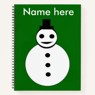 Smiling Christmas Snowman Spiral Notebook