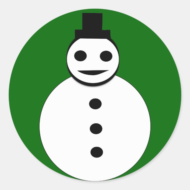 Smiling Christmas Snowman Stickers (Front)