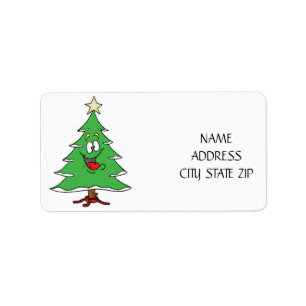 "SMILING CHRISTMAS TREE" HOLIDAY ADDRESS LABEL