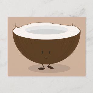 Smiling coconut postcard