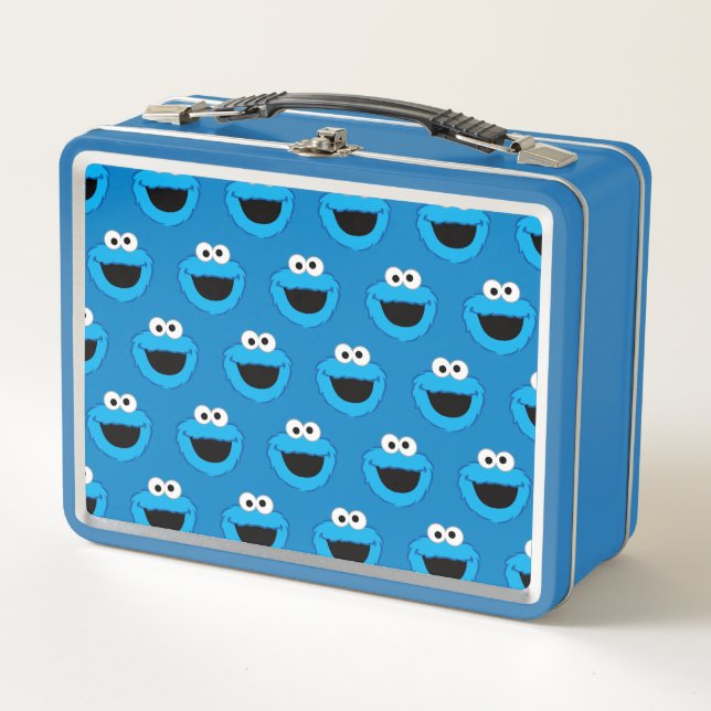 Smiling Cookie Monster Pattern Metal Lunch Box (Front)