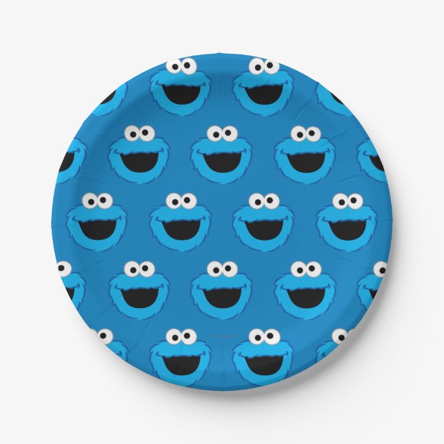 Smiling Cookie Monster Pattern Paper Plate (Front)