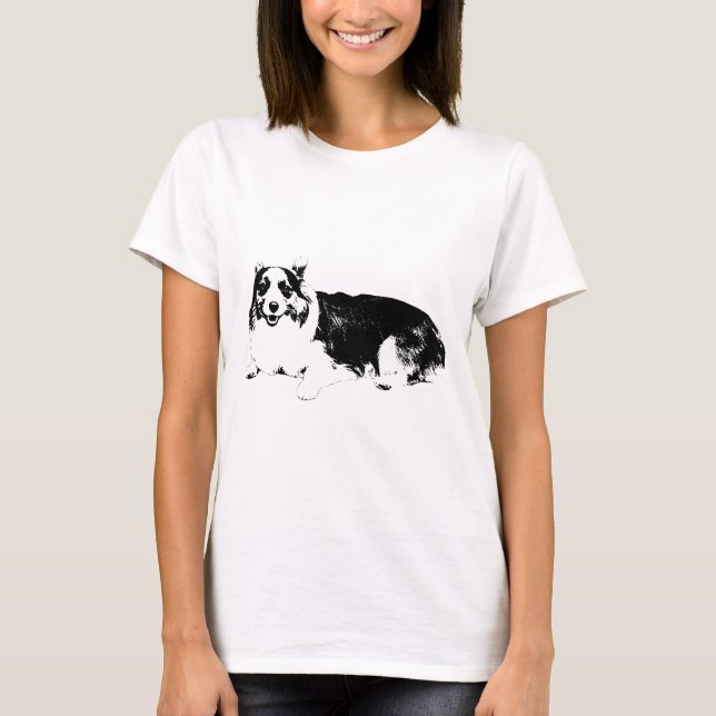 Smiling Corgi at Ease T-Shirt (Front)