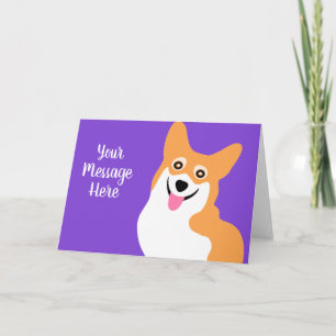 Smiling Corgi Birthday Custom Text Card