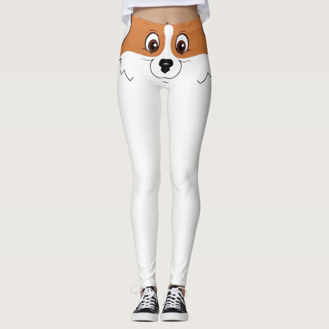 Smiling Corgi Leggings (Front)