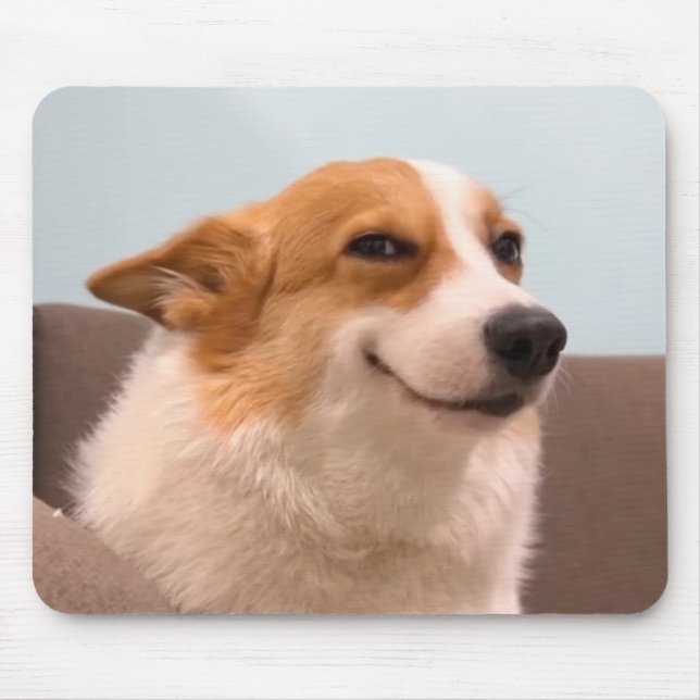 Smiling Corgi Meme Mouse Pad (Front)