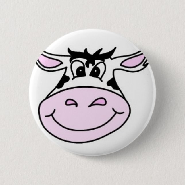 Smiling Cow 6 Cm Round Badge (Front)