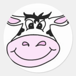 Smiling Cow Classic Round Sticker