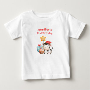Smiling Cow Cute Adorable Birthday Baby T-Shirt