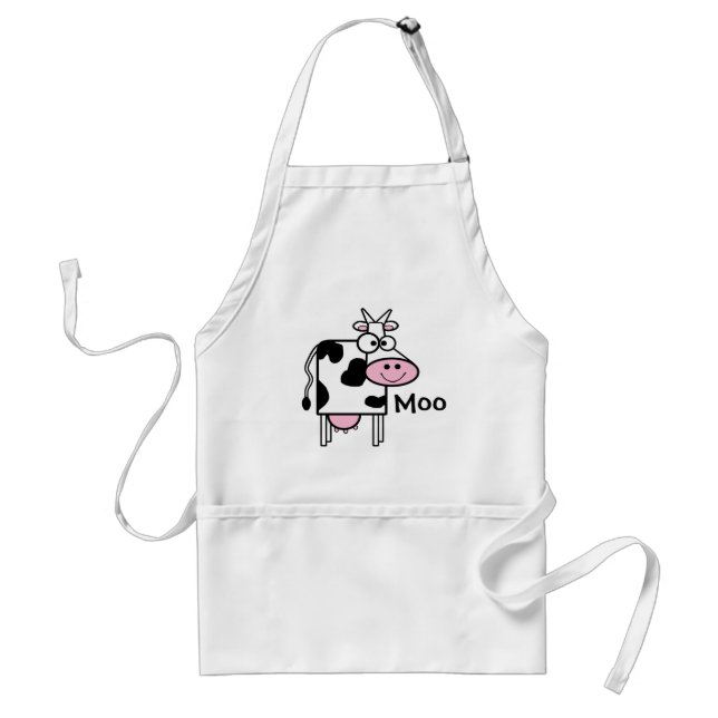 Smiling Cow Cute Animal Print Standard Apron (Front)