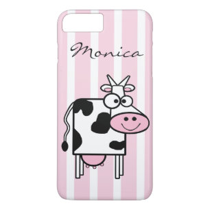 Smiling Cow Girly Animal Print Monogrammed iPhone 8 Plus/7 Plus Case