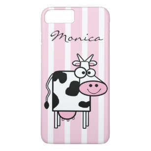 Smiling Cow Girly Animal Print Monogrammed Case-Mate iPhone Case