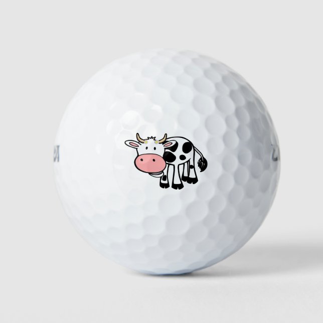Smiling Cow with Daisies Golf Balls (Front)