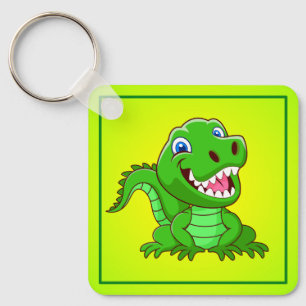 Smiling Crocodile Cartoon Key Ring