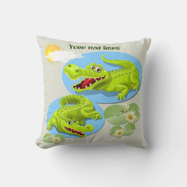 Smiling Crocodile! Cushion (Front)