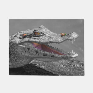 Smiling crocodile in Tortuguero - Costa Rica Doormat