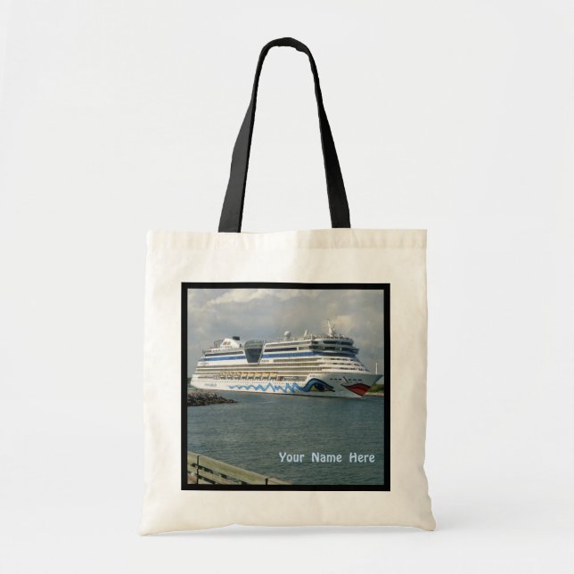Smiling Cruise Ship Personalised Tote Bag (Front)