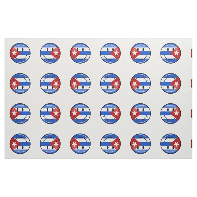 Smiling Cuban Flag Fabric (Fat Quarter)