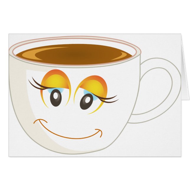 Smiling Cup of Coffee - Female (Front Horizontal)