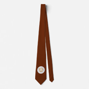 Smiling cup of coffee tie