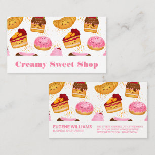 Smiling Cute Pastries and Sweets Business Card