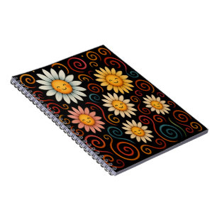 Smiling Daisies & Swirls Spiral Photo Notebook
