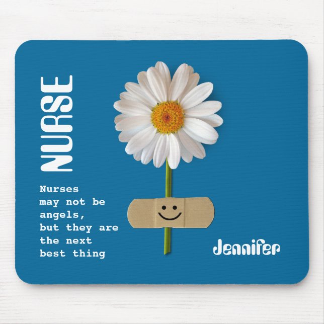Smiling Daisy Nurse Appreciation Gift  Mouse Mat (Front)