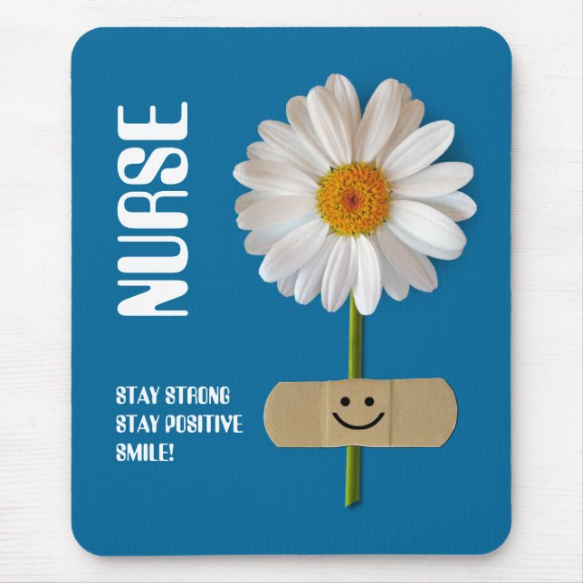 Smiling Daisy Nurse Appreciation Gift Mouse Mat (Front)