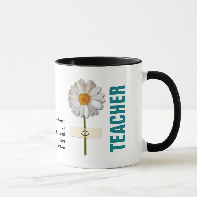 Smiling Daisy Teacher Appreciation Custom Gift Mug (Right)