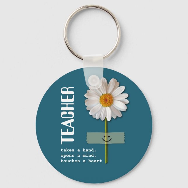 Smiling Daisy Teacher Appreciation Gift  Key Ring (Front)