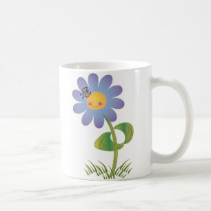 Smiling Daisy with Butterfly Coffee Mug