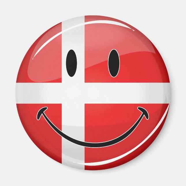 Smiling Denmark Flag Magnet (Front)
