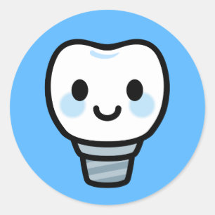 Smiling Dental Implant Classic Round Sticker