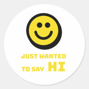 Smiling design classic round sticker