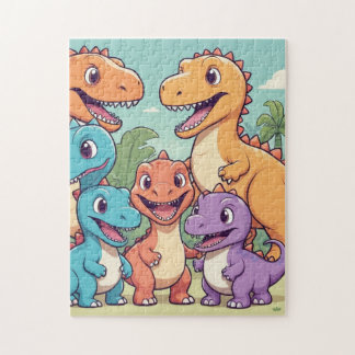 Smiling Dinosaur Friends – Fun and Simple Kids’ Jigsaw Puzzle