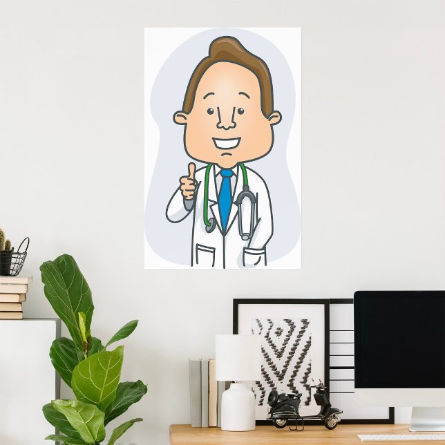 Smiling Doctor Giving Thumbs Up with Stethoscope  Poster (Creator Uploaded)
