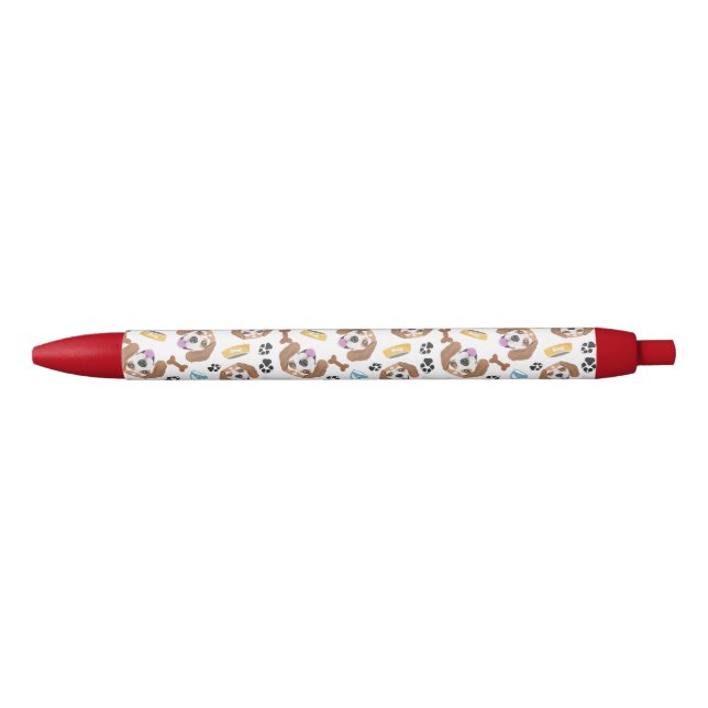 Smiling Dog Beagle Black Ink Pen (Front)