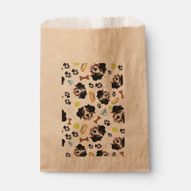 Smiling Dog Bernese Mountain Dog Favour Bags (Front)