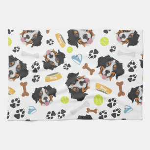 Smiling Dog Bernese Mountain Dog Tea Towel