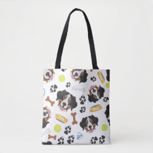 Smiling Dog Bernese Mountain Dog Tote Bag