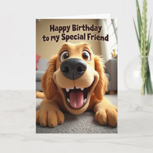 Smiling Dog Birthday Card
