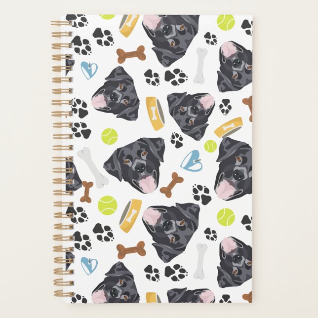 Smiling Dog black labrador Planner (Front)
