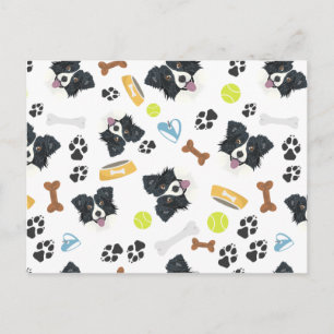 Smiling Dog Border Collie Postcard