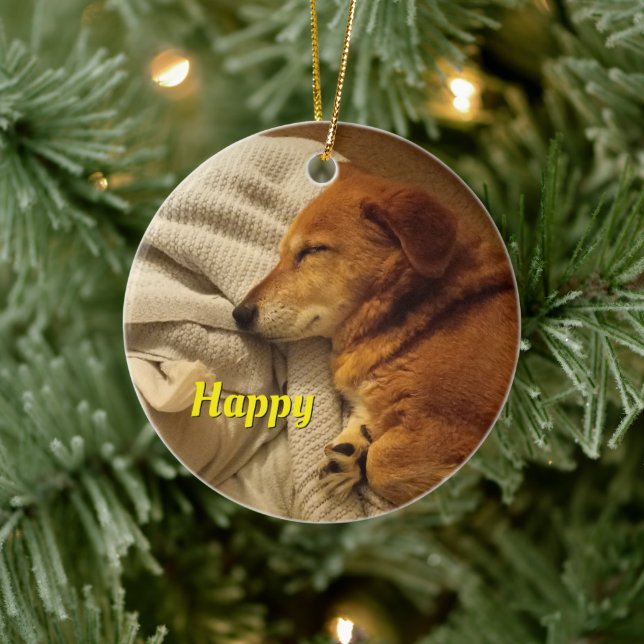 Smiling Dog Ceramic Tree Decoration (Tree)