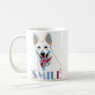 Smiling Dog Cheerful Happy Motivational Fun Joyful Coffee Mug