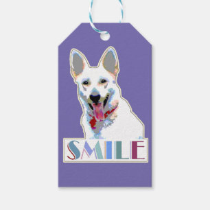 Smiling Dog Cheerful Happy Motivational Fun Joyful Gift Tags
