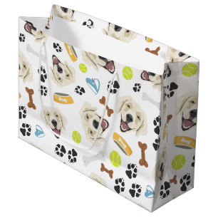 Smiling Dog Golden Retriever Large Gift Bag