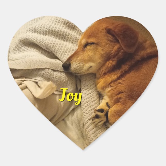 Smiling Dog Heart Sticker (Front)