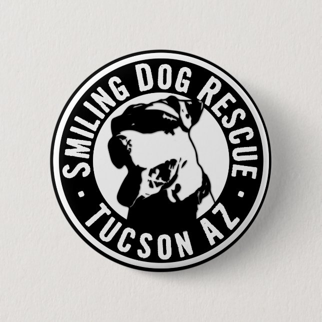 Smiling Dog Rescue 6 Cm Round Badge (Front)