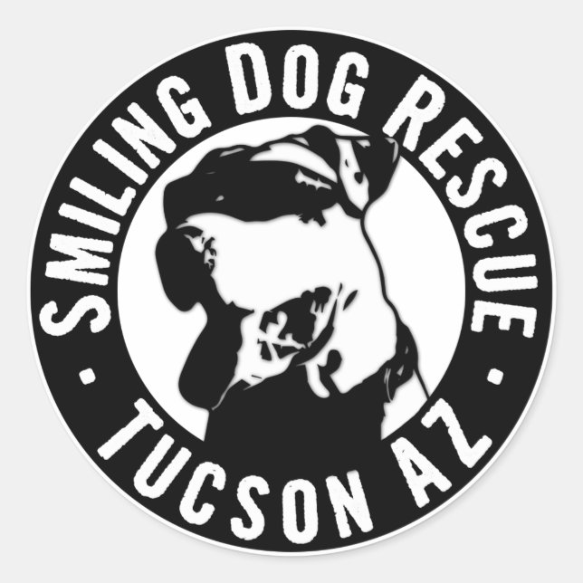Smiling Dog Rescue Classic Round Sticker (Front)